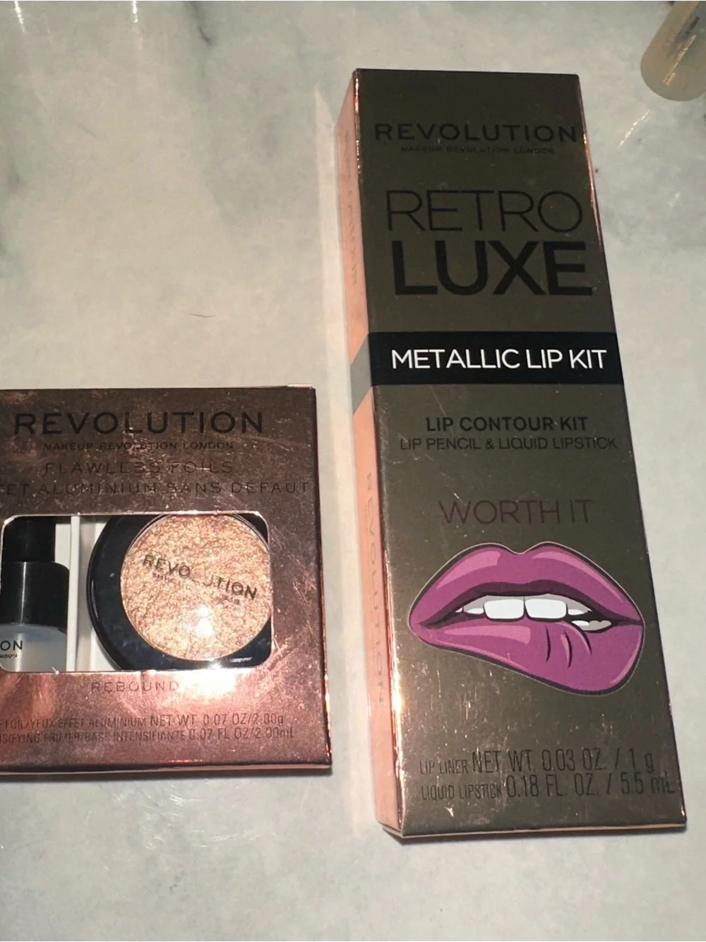 Revolution Pink Metallic Makeup Set with Rose Gold Accents bundle